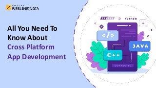 All You Need To
Know About
Cross Platform
App Development
 