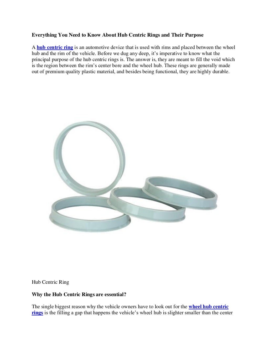 Everything You Need to Know About Hub Centric Rings and Their Purpose