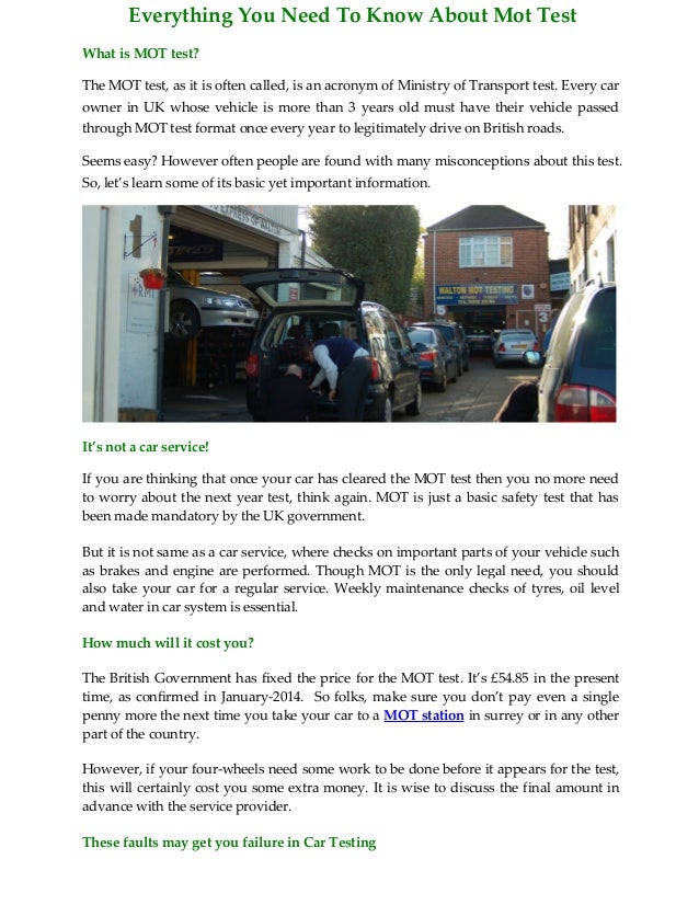 Mot Test Form Everything You Need To Know About Mot Tests – CCLPID