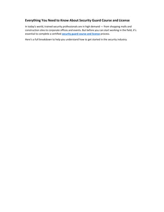 Security Guard Field Notes Guide.pdf Everything You Need to Know About Security Guard Course and License.pdf