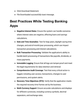 Everything You Need To Know About Testing Banking Applications | PDF