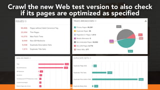 #webmigrations at #smssyd19 by @aleyda from @orainti
Crawl the new Web test version to also check  
if its pages are optimized as speciﬁed
 