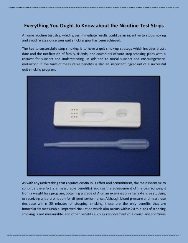 Everything you ought to know about the nicotine test strips