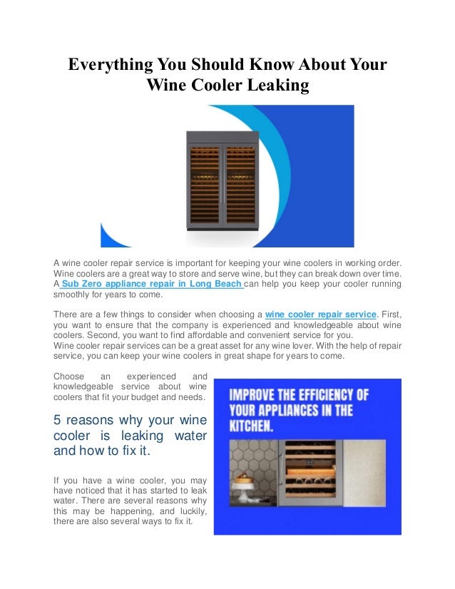 Everything You Should Know About Your Wine Cooler Leaking.pdf