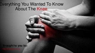 Everything You Wanted To Know
About The Knee

Brought to you by:
http://www.ssoc.co.za

 