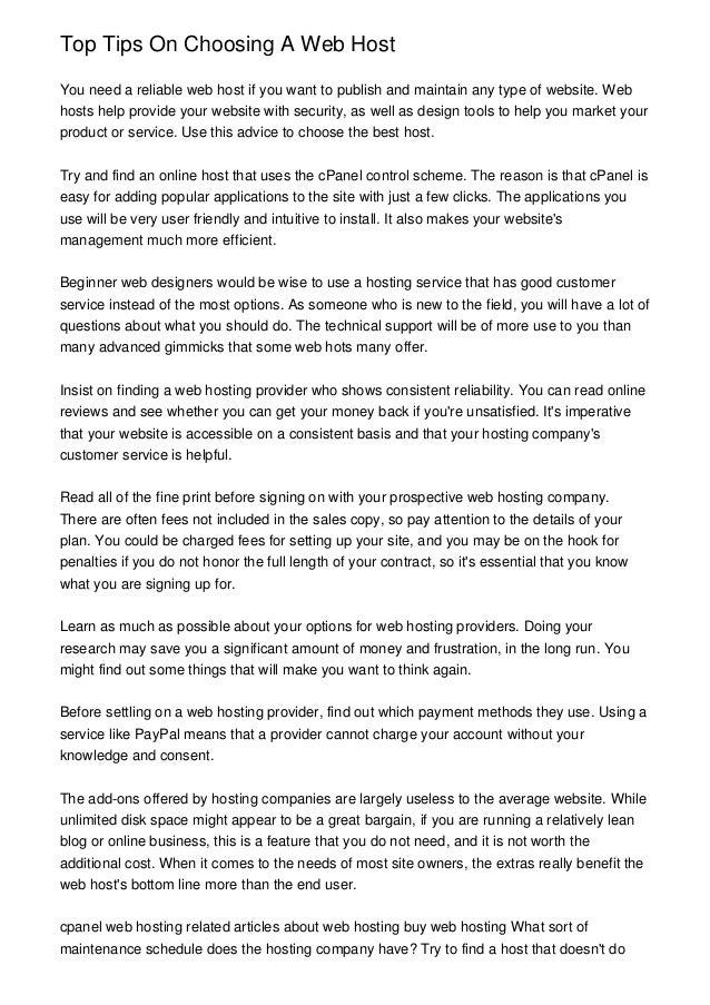 Top Tips On Choosing A Web Host Images, Photos, Reviews