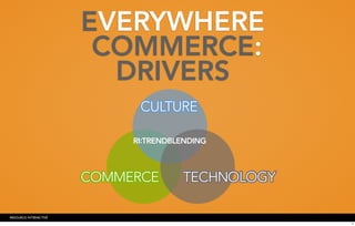 EVERYWHERE
                        COMMERCE:
                         DRIVERS
                             CULTURE

                            RI:TRENDBLENDING



                       COMMERCE       TECHNOLOGY

RESOURCE INTERACTIVE
                                                   4
 