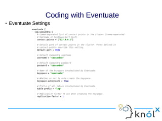  Eventuate Settings
Coding with Eventuate
 