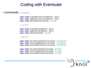 Coding with EventuateCoding with Eventuate
 Commands
 