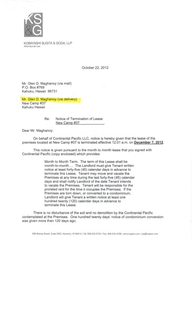 hawaii 45 day notice