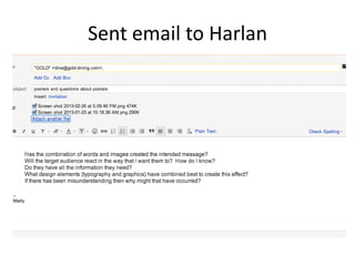 Sent email to Harlan
 