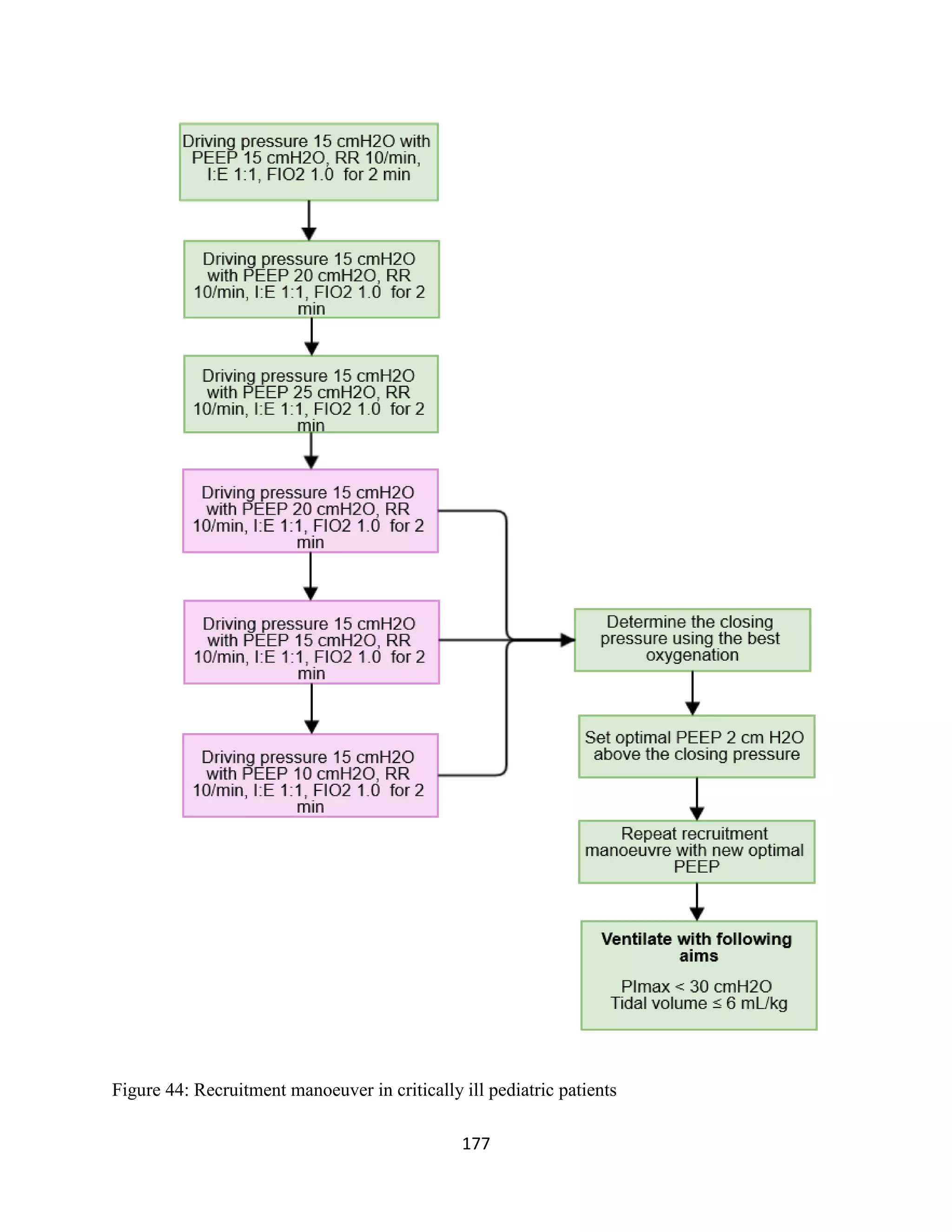 177
Figure 44: Recruitment manoeuver in critically ill pediatric patients
 