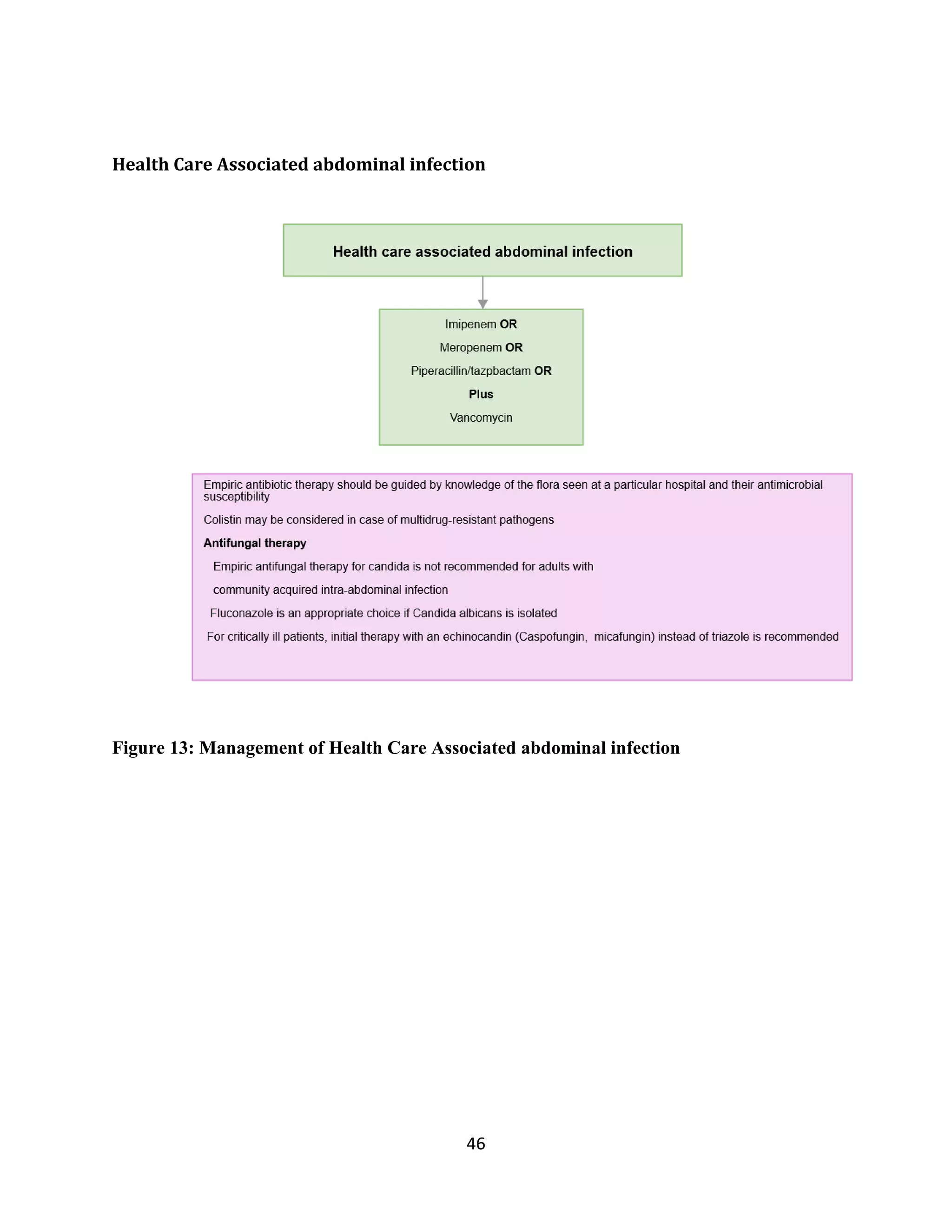 46
Health Care Associated abdominal infection
Figure 13: Management of Health Care Associated abdominal infection
 