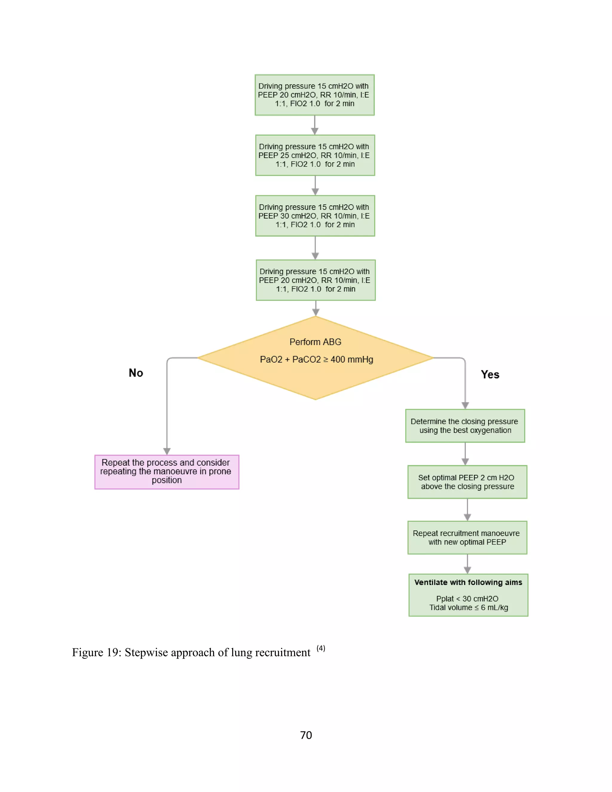 70
Figure 19: Stepwise approach of lung recruitment (4)
 