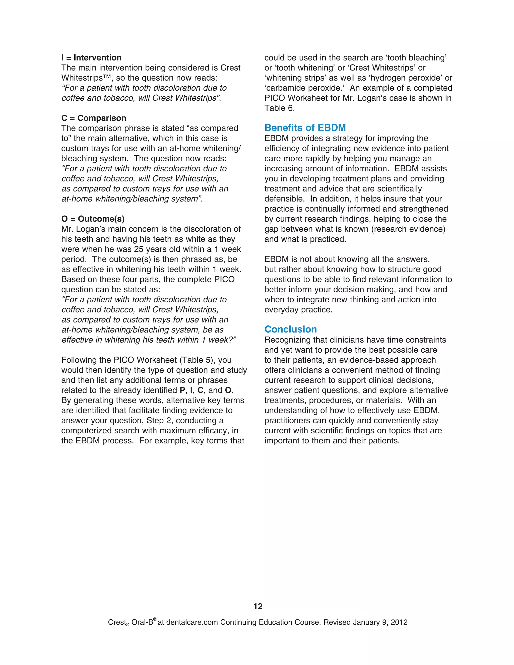 Evidence based dentistry | PDF | Dental Health | Diseases and Conditions