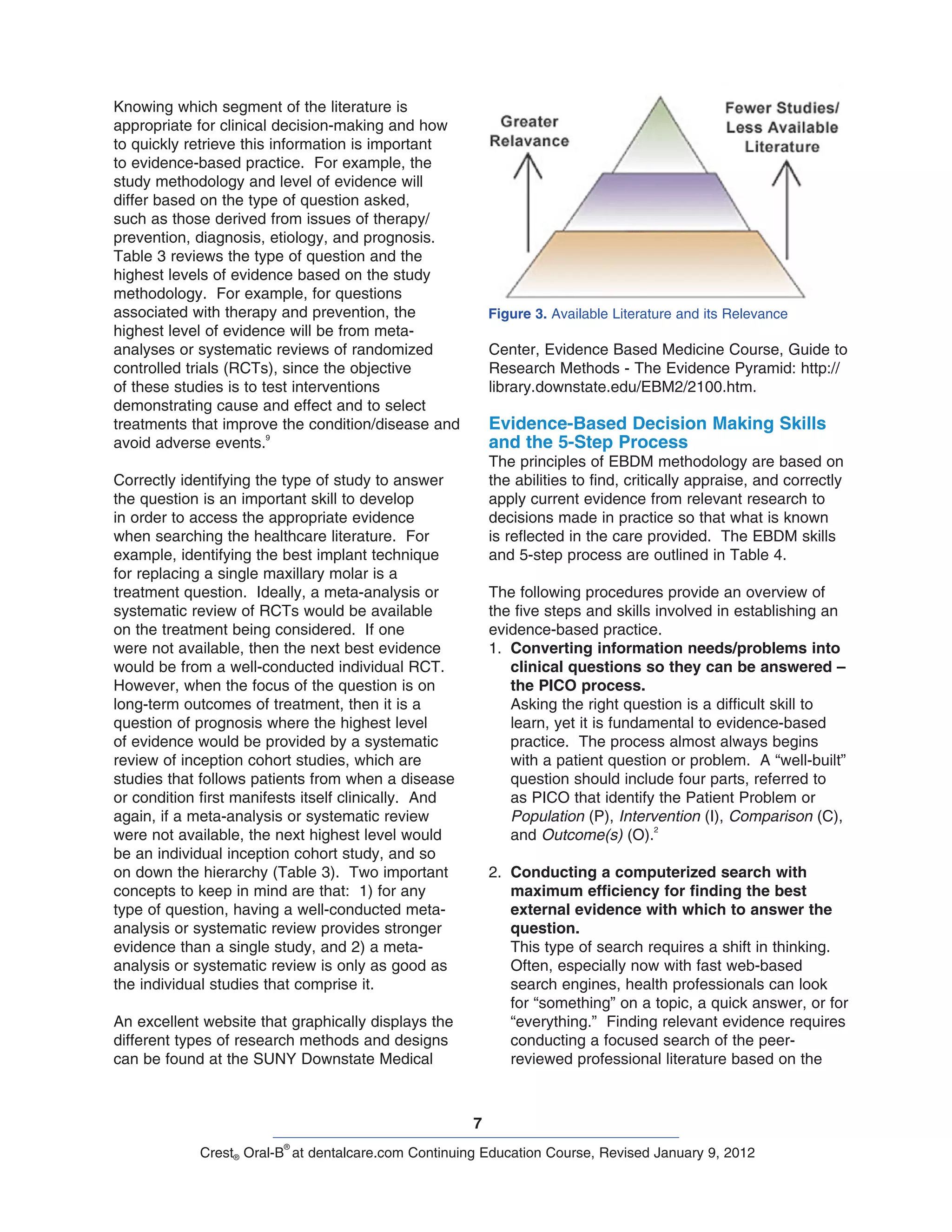 Evidence based dentistry | PDF | Dental Health | Diseases and Conditions