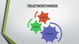 TRUSTWORTHINESS
RELEVANCE
RESULTS
VALIDITY
27
 