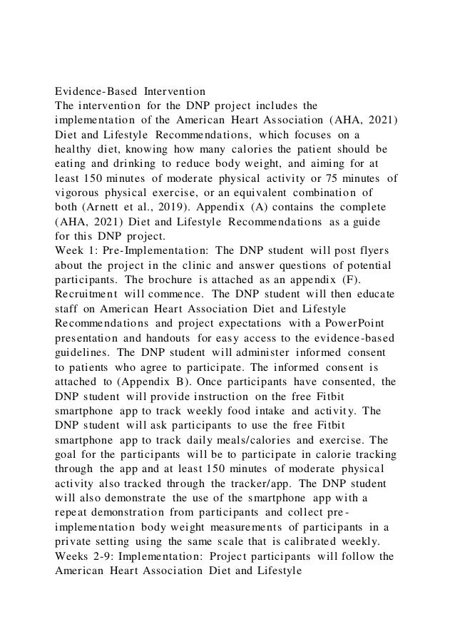 Evidence-Based InterventionThe intervention for the DNP project | PDF