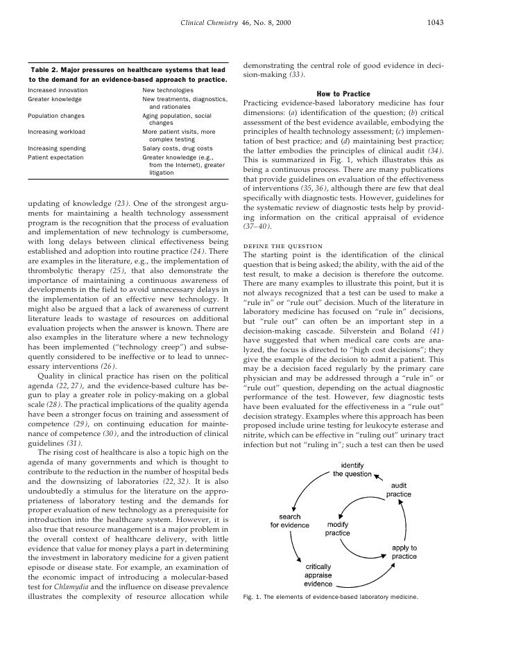 Evidence Based Laboratory Medicine