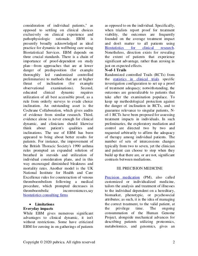 Evidence based medicine vs precision medicine in comparison with their