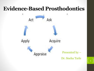 Evidence-Based Prosthodontics
Presented by –
Dr. Sneha Tarle
1
 