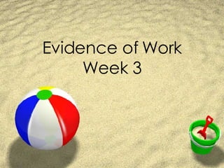 Evidence of Work Week 3 