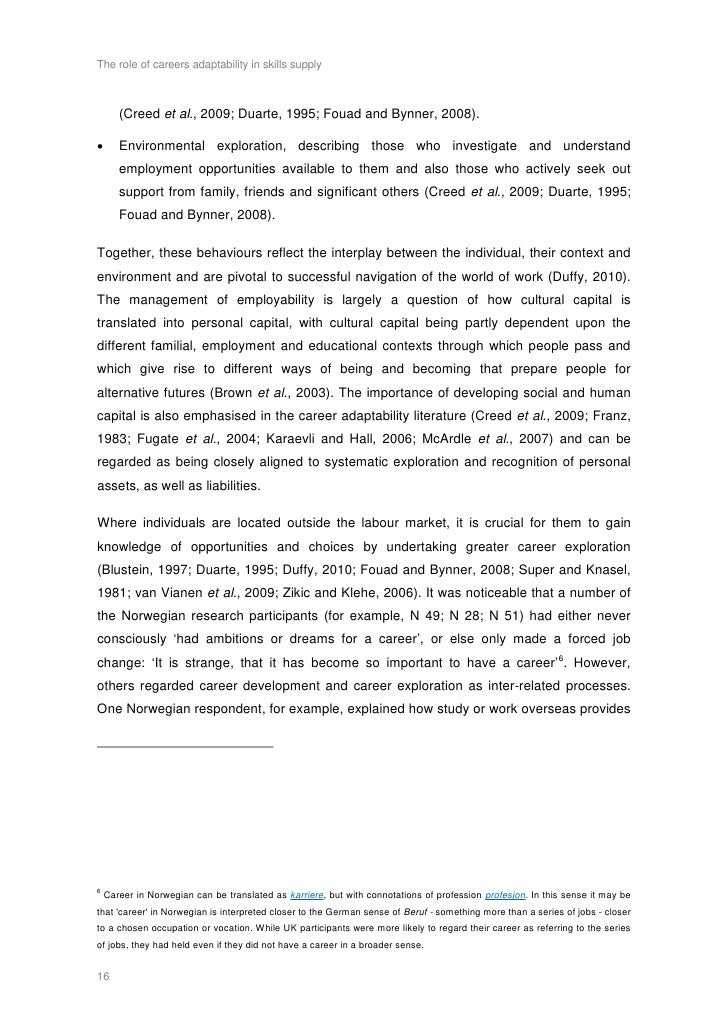 evidence report 35 role of career adaptability changing careers at 35