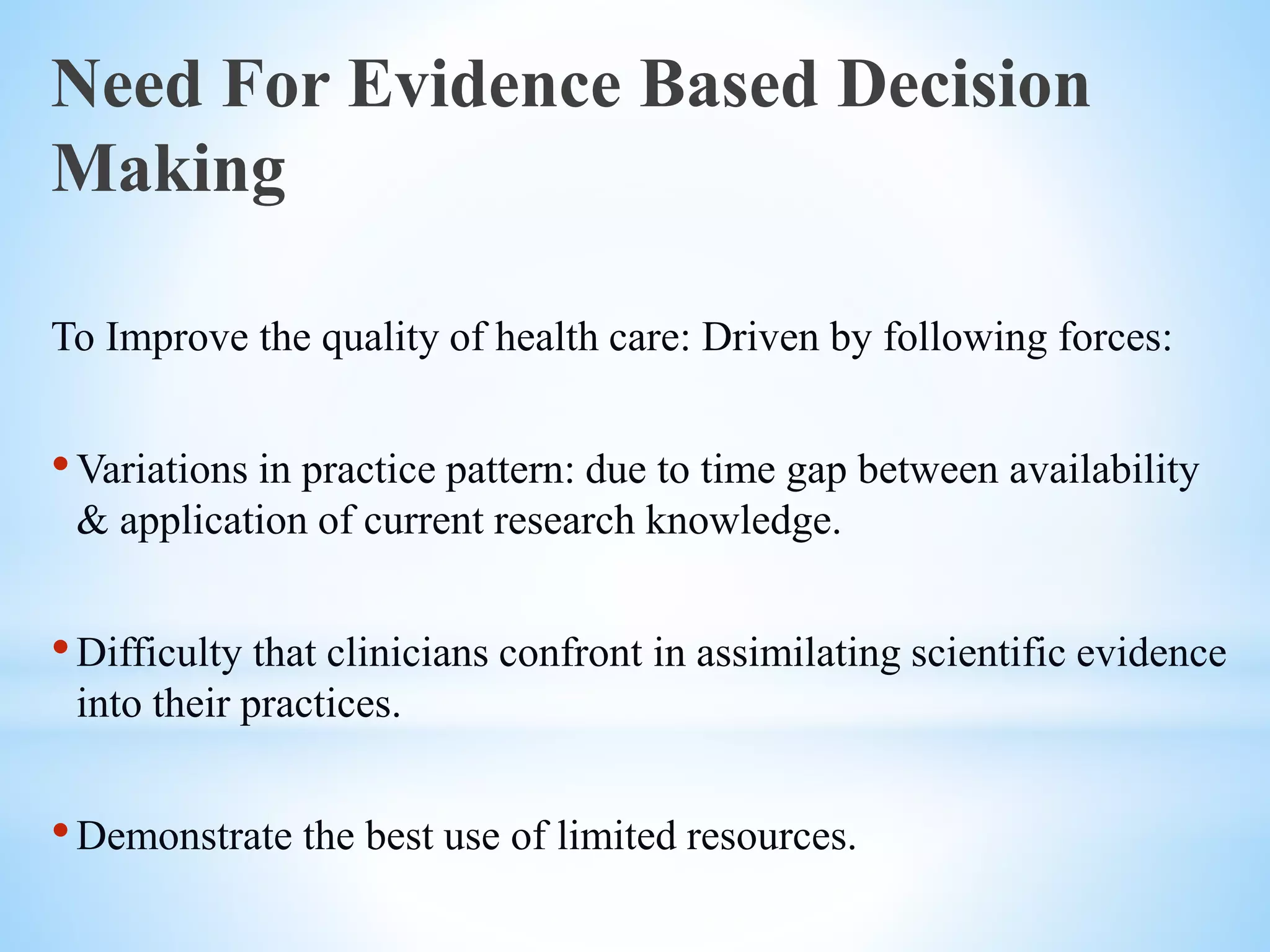 Evidence based decision making | PPTX