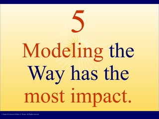 5 Modeling  the Way has the  most impact. © James M. Kouzes & Barry Z. Posner. All Rights reserved.  