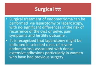 Evidence Based Management of Endometrioma | PDF