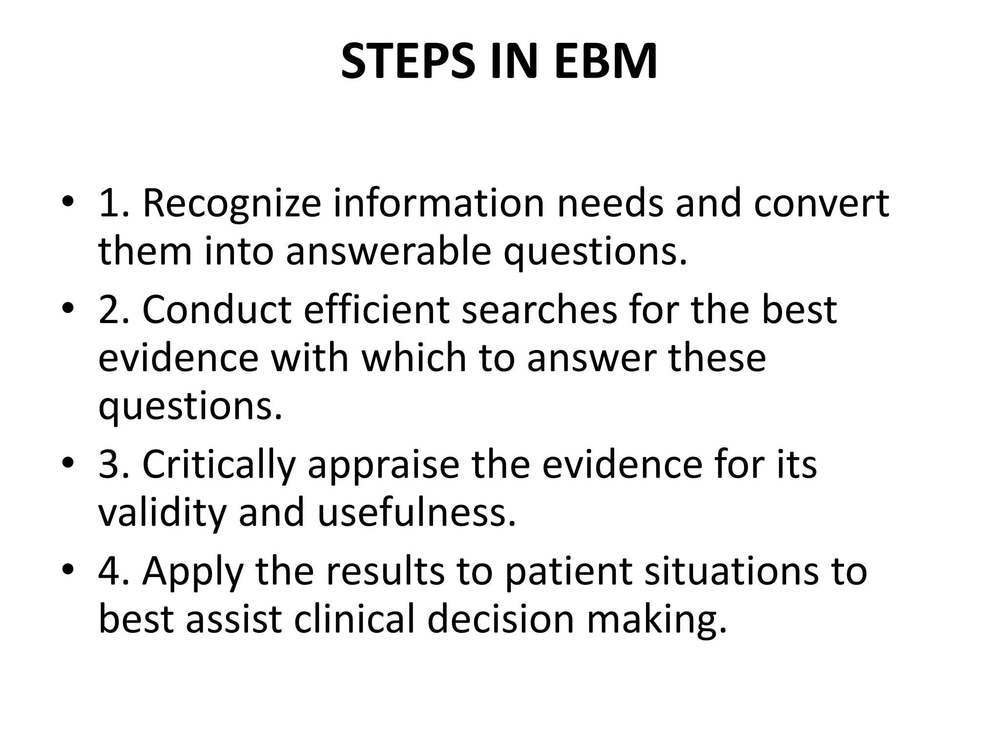 Evidence Based Medicine Pptx