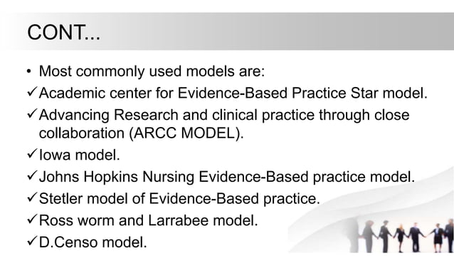 Evidence based practice model | PPTX | Healthcare Industry | Industries