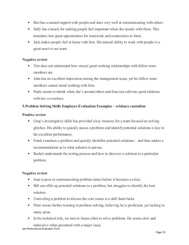 it performance review examples