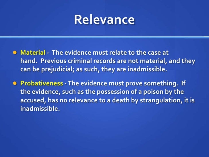 Evidence in a Court of Law