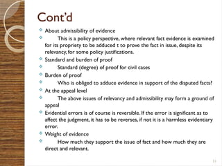 evidence law of ethiopian power point presentations | PPTX