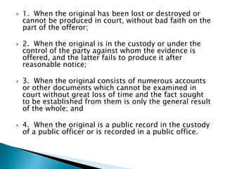 EVIDENCE POWERPOINT LECTURE REVIEWER FOR LAW STUDES | PPT