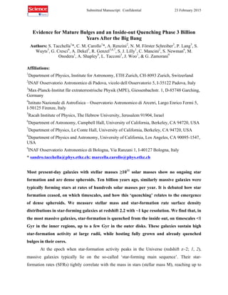Submitted Manuscript: Confidential 23 February 2015
5
Evidence for Mature Bulges and an Inside-out Quenching Phase 3 Billi...