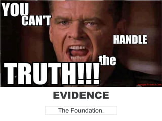 EVIDENCE
The Foundation.
 