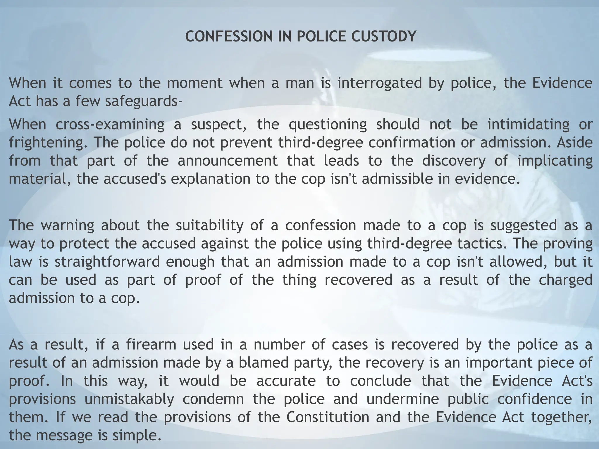 Confirming Evidence EVIDENCE PPT confession evidence law project | PPTX