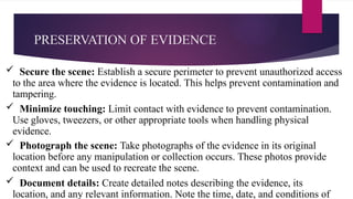 EVIDENCE PRESERVATON CHAPTER 3 IN FORENSIC NURSING | PPTX
