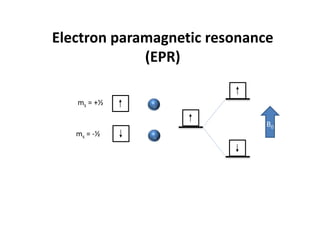 Electron paramagnetic resonance
(EPR)
ms = -½
ms = +½
B0