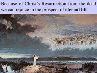 we are here dealing
with a large number of
individuals, who at
different times, in
different groups, in
different places, both
indoors and outdoors,
on a hilltop, along a
roadside, by a lake
shore, all saw the
Lord.
They saw Him, they
ate with Him, they saw
the wounds in His
hands and in His side.
 