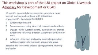 From evidence to actions: How can we use evidence to better inform investment and policy priorities for the livestock sector