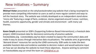 From evidence to actions: How can we use evidence to better inform investment and policy priorities for the livestock sector