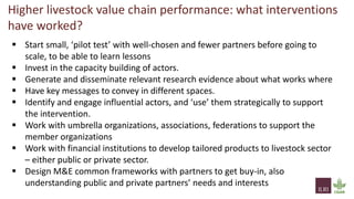 From evidence to actions: How can we use evidence to better inform investment and policy priorities for the livestock sector