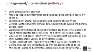 From evidence to actions: How can we use evidence to better inform investment and policy priorities for the livestock sector