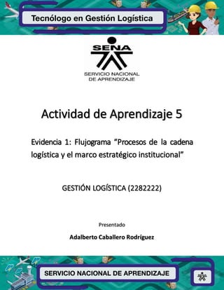 Actividad de Aprendizaje 5
Evidencia 1: Flujograma “Procesos de la cadena
logística y el marco estratégico institucional”
GESTIÓN LOGÍSTICA (2282222)
Presentado
Adalberto Caballero Rodríguez
 