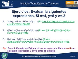 Sesión 2: Ejemplos y prácticas en Python | PPTX