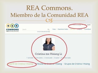 REA Commons.

Miembro de la Comunidad REA



 