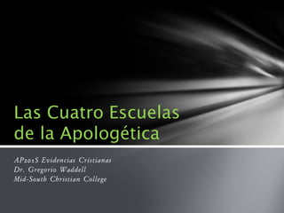 AP201S Evidencias Cristianas
Dr. Gregorio Waddell
Mid-South Christian College
 